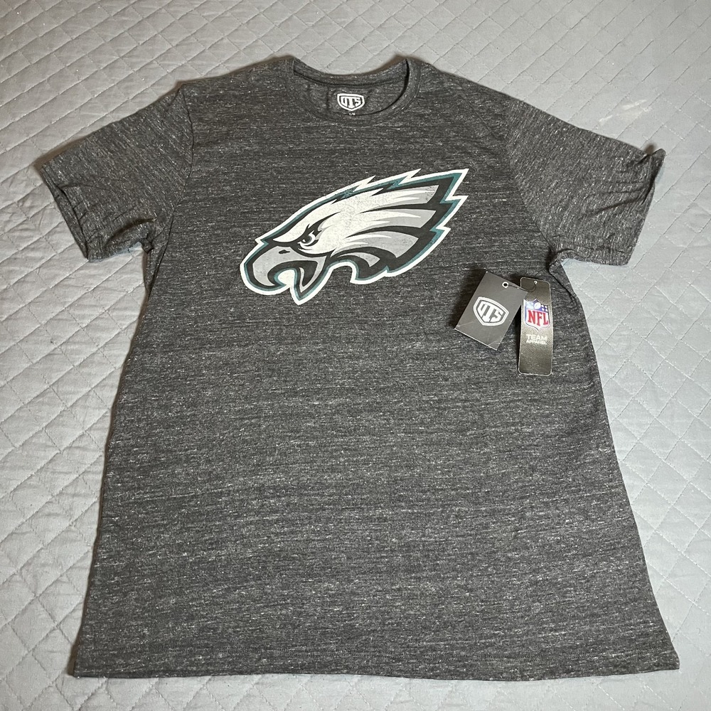Philadelphia Eagles NFL Majestic Heather Gray T-Shirt Men's Large NWT Logo Tee